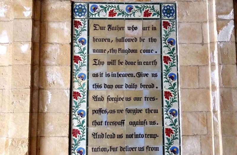 Vaterunser. The Lords Prayer on large church window